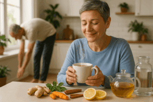 Alivio Articular: Té y Estiramientos